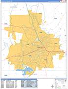 Wichita Falls  Wall Map Basic Style